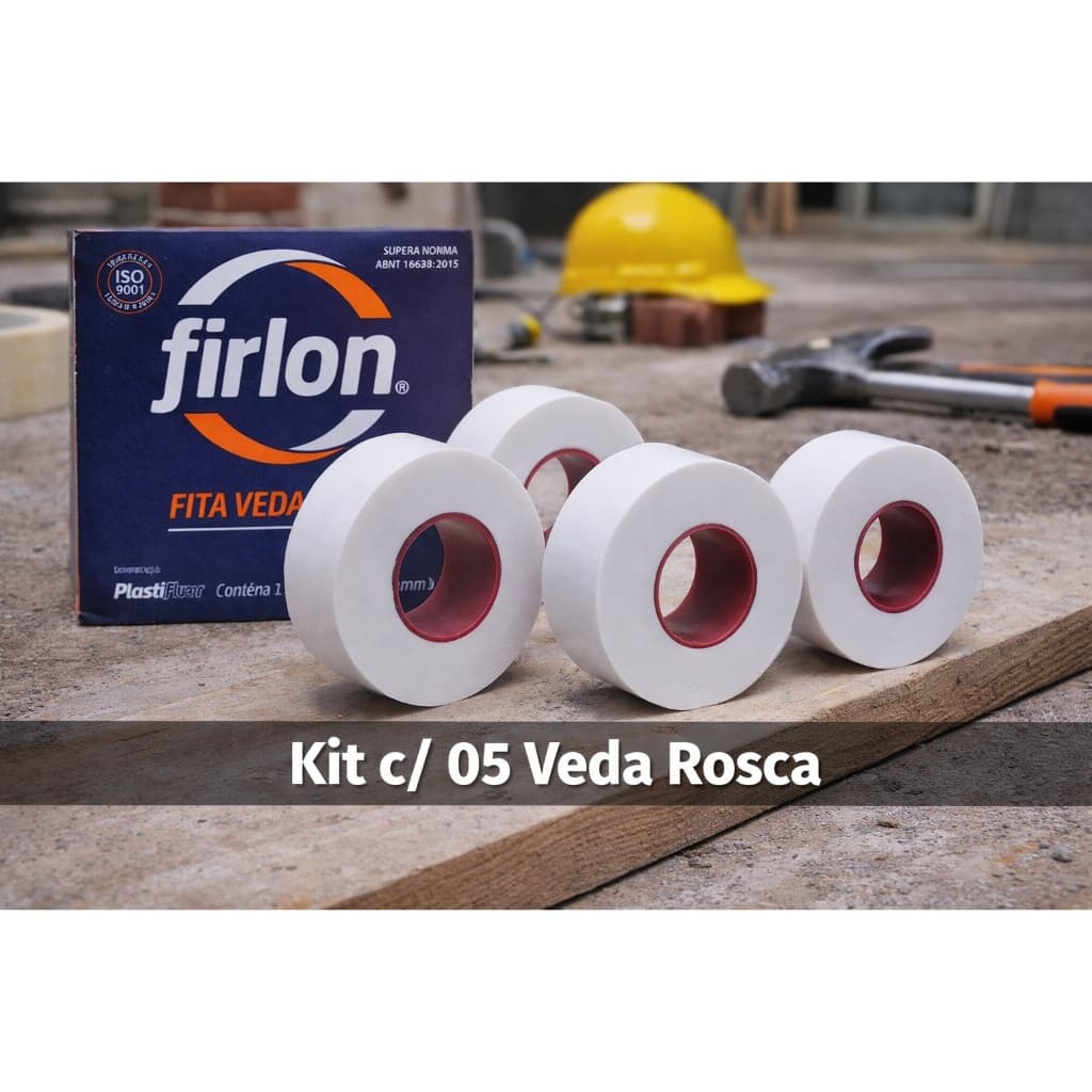 Kit c/ 5 Fitas Veda Rosca Teflon 18mm - 10m, 25m e 50m