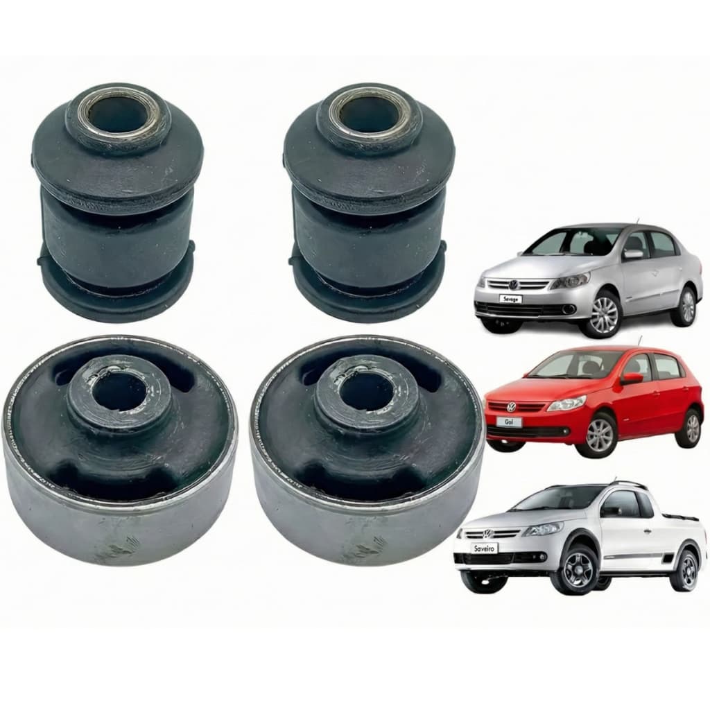 Kit Bucha Bandeja Dianteira Gol Voyage Saveiro G5 G6 G7