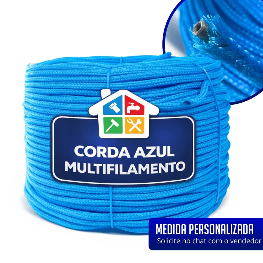 200 Metros Corda Trançado 4mm Azul Pesca Entralhe Rolo