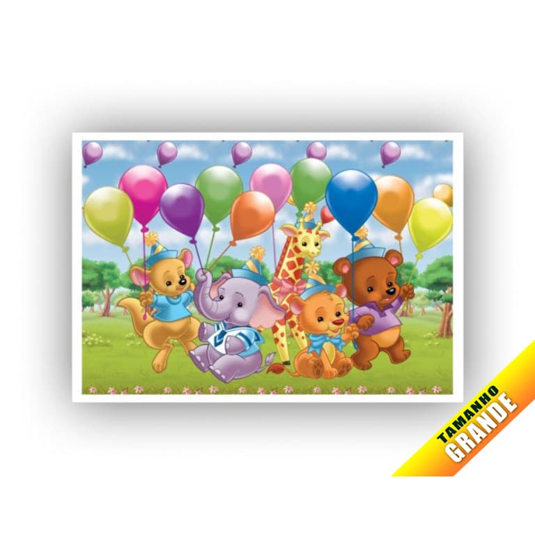 Papel Arroz Safari para Bolo Grande 30x40cm de 7kg + 4 faixas Lateral