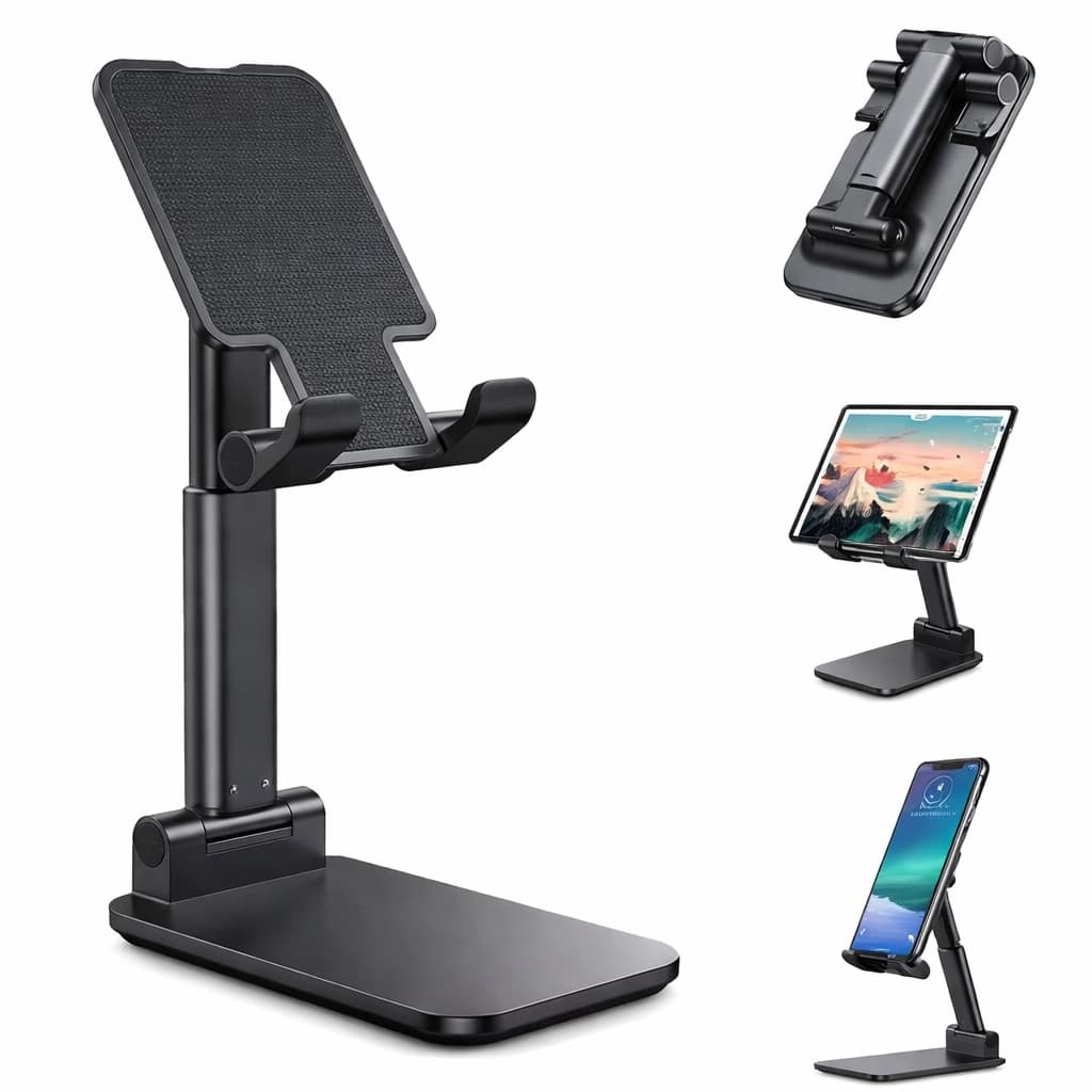 Suporte Para Celular E Tablet Dobrável Ajustável Universal Mesa Escritório Viajem