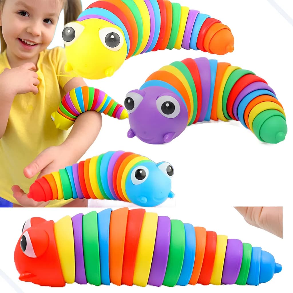 Brinquedo Sensorial Lesma 3D Toymix Articulado Elástico ABS Cores Sortidas