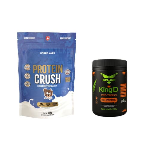 Kit Protein Crush Underlabz 900g e Pré treino King D Spunk 300g Protein Crush + King D