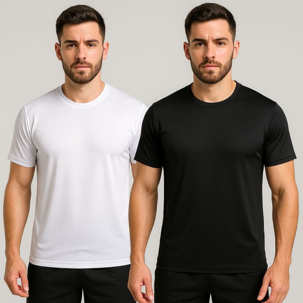 Kit 2 Camisetas Masculina Dry Fit Lisa Premium Lisa Academia Corrida Casual Esportes