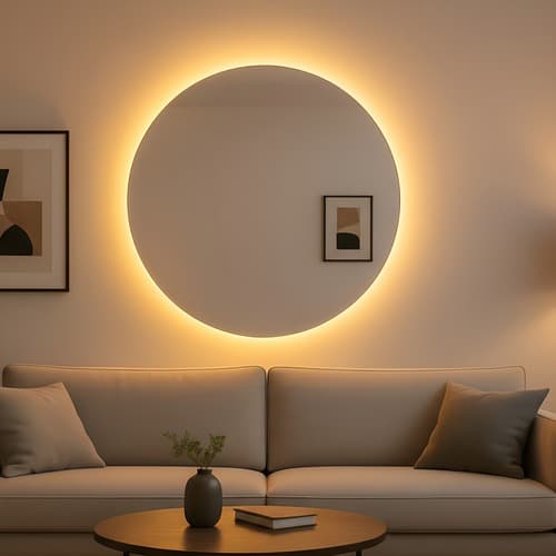 Espelho Redondo 40cm com LED 3 Tons de Luz Touch Moderno Lapidado Premium para Banheiro
