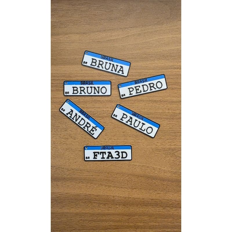 Chaveiro Placa Mercosul personalizada com nome