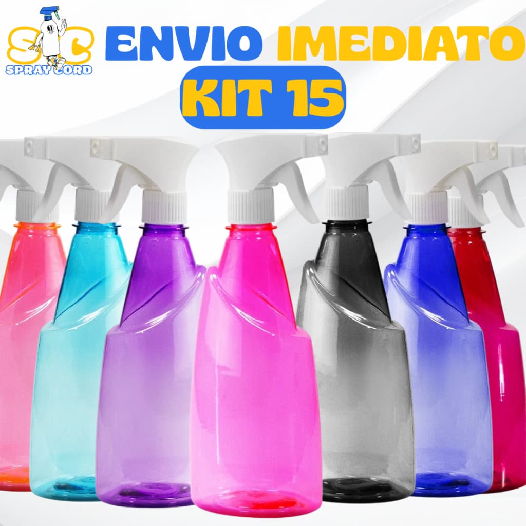 Kit 15 - Borrifador Oval - Spray - 550ml – Prático - Resistente - Cabelo - Jardim - Pulverizador
