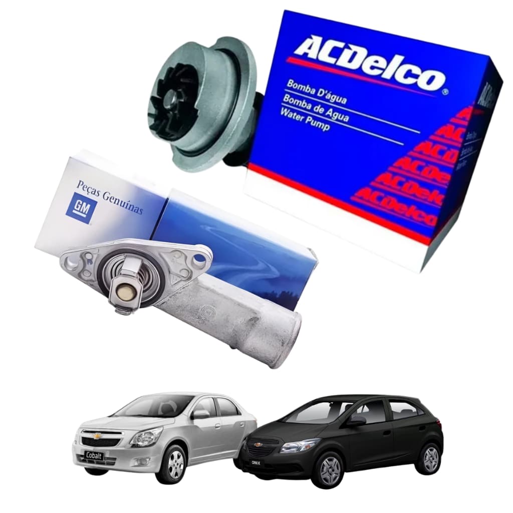Kit Bomba Dágua e Válvula Termostática Original Acdelco Cobalt Onix 1.0 1.4