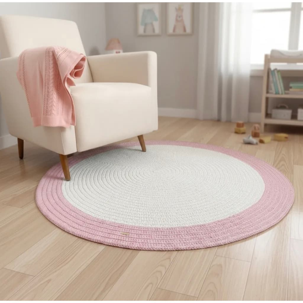 Tapete Quarto Menina Tapete Infantil Rosa Bebe 1m
