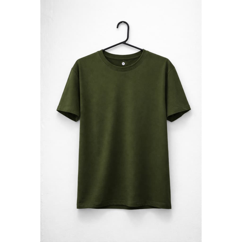 Camiseta Masculina Tamanhos PP ao G3  Verde Militar Premium Básica Plus Size Passa Fácil