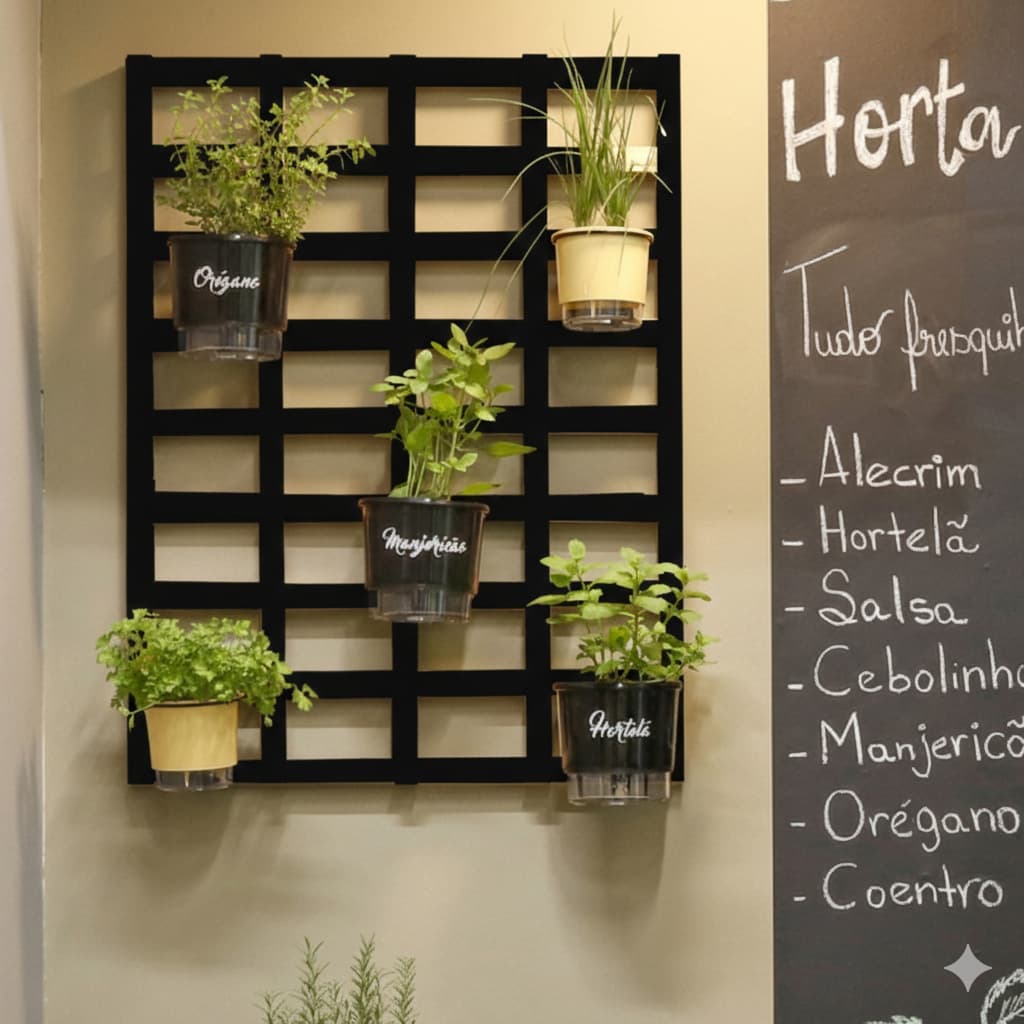 treliça painel jardim vertical design moderno em madeira maciça 94x45