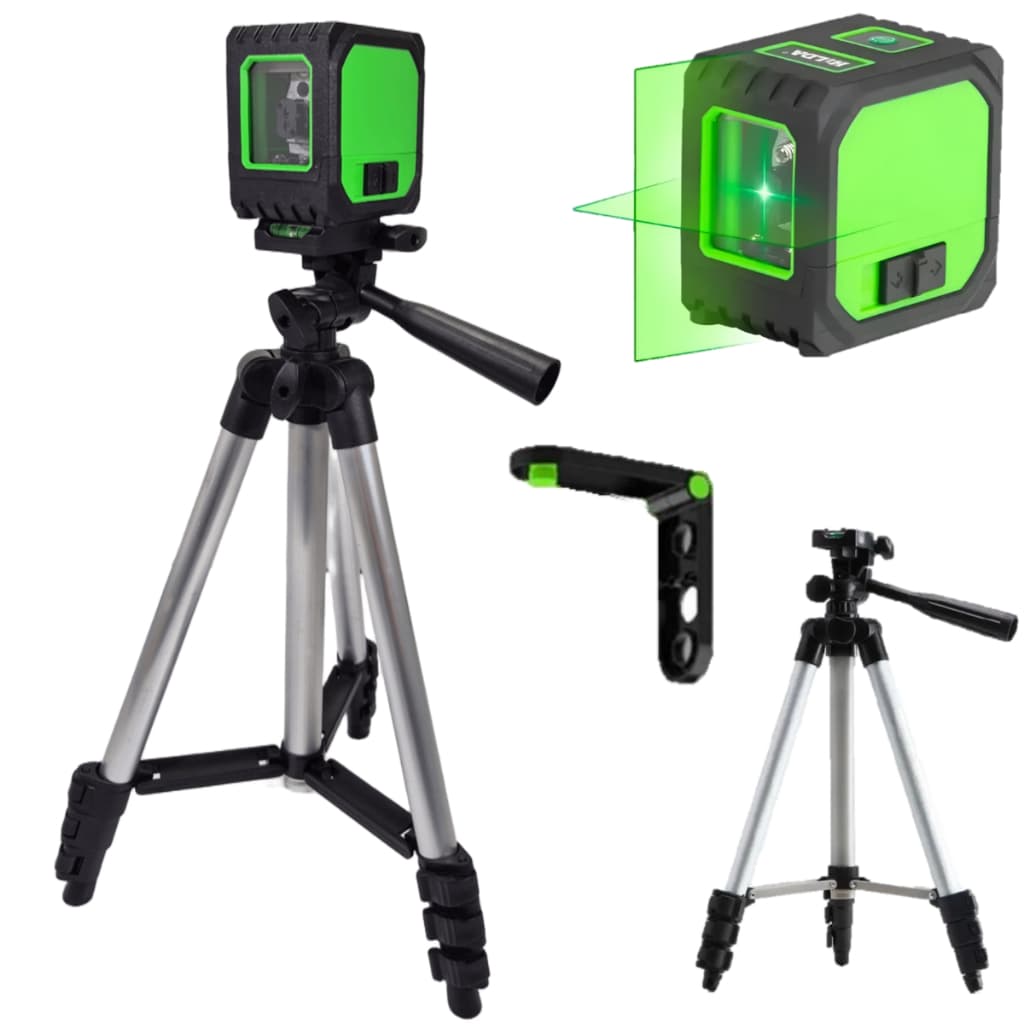Nível A Laser Verde 2 Linhas Tripé 1 metro Suporte Magnético Bolsa
