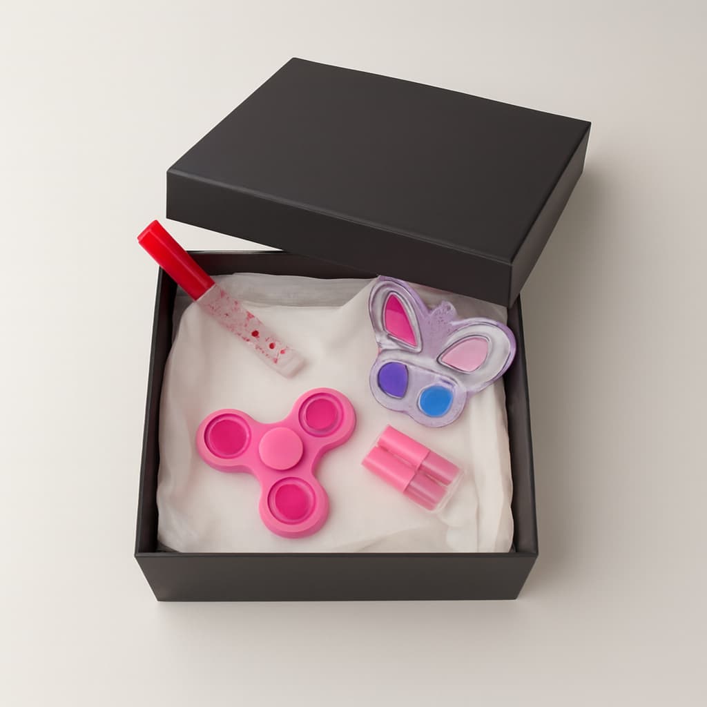 Kit Maquiagem Infantil Fenzza Teen Fashion - Paleta de Sombras + Batom + Brilho Labial Incrível - Seguro e Colorido