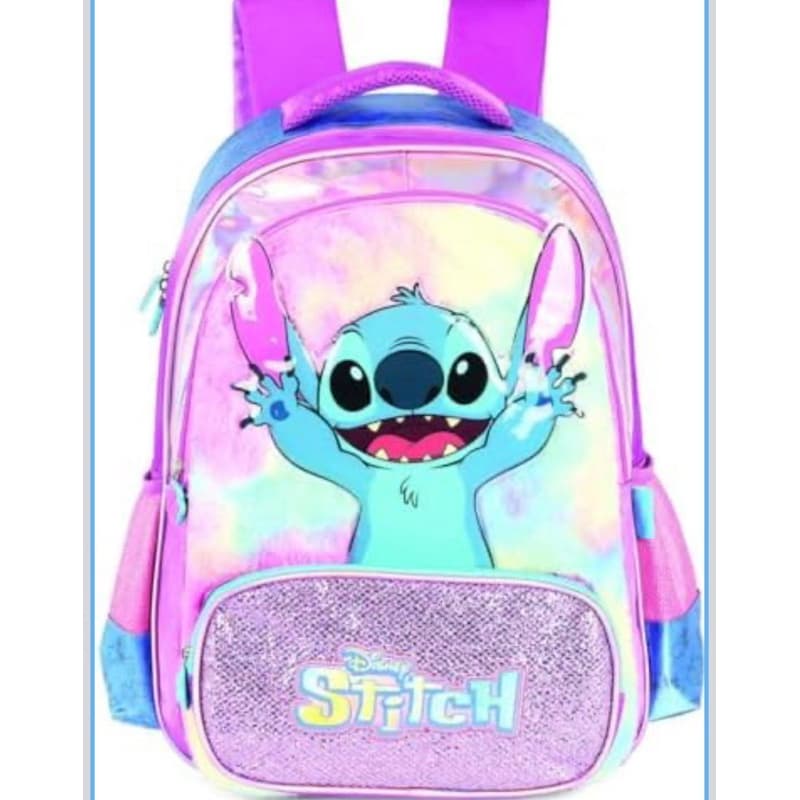 Mochila Escolar - Stitch Roxa - 1 unidade - Disney Original - Rizzo
