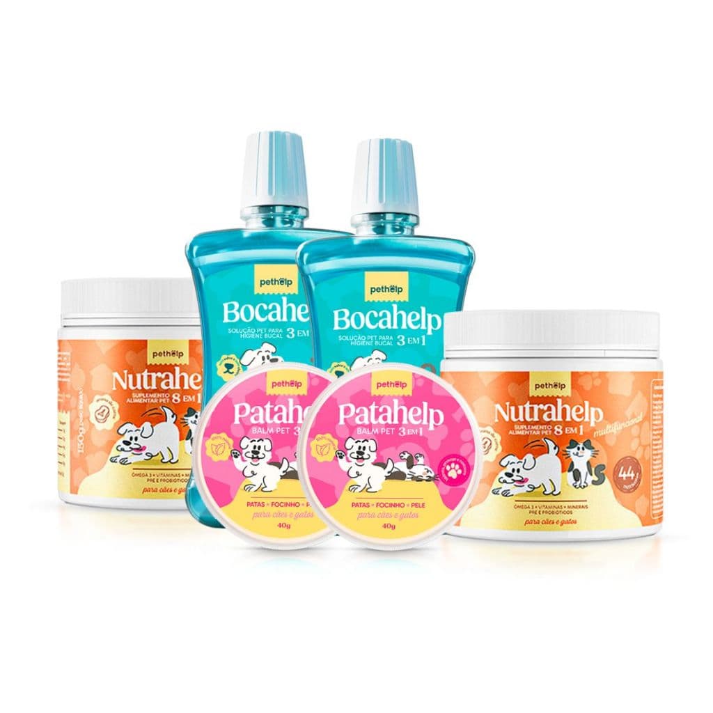 Kit 2 Patahelps, 2 Nutrahelps E 2 Bocahelps Cuidados Com Pet