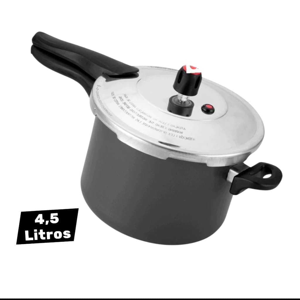 PANELA DE PRESSÃO  PRESAO PRETA CRAKEADA 4,5 L FECHAMENTO EXTERNO  ASJ + ENVIO RÁPIDO E SEGURO