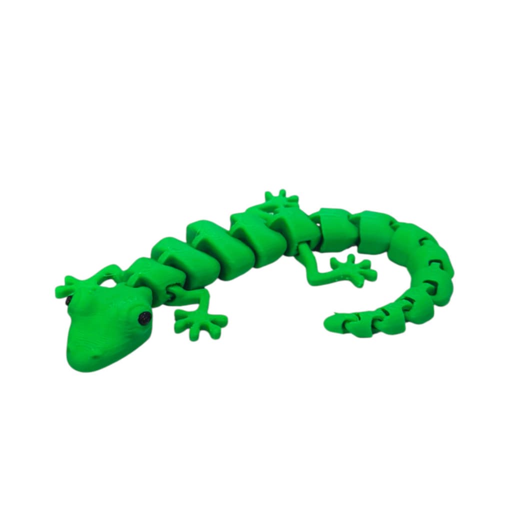 Lagartixa Articulada Verde Brinquedo Divertido Adulto e Criança