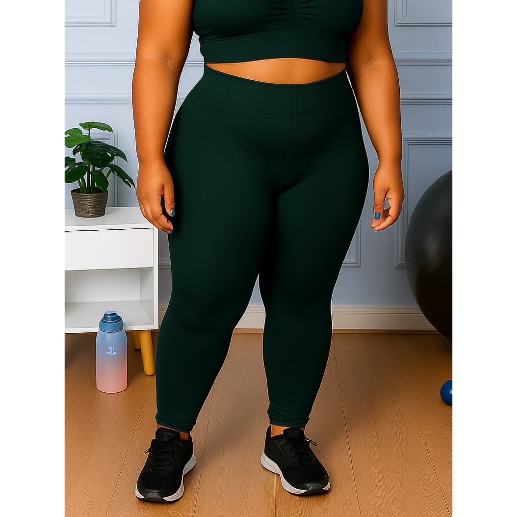 Calça Legging Plus Size Academia Suplex Costura Reforçada