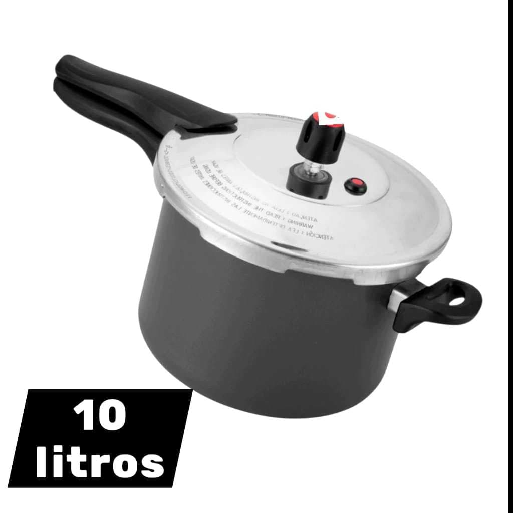PANELA DE PRESSÃO PRESAO FECHAMENTO EXTERNO 10 LITROS PRETA CRAKEADA + ENVIO RÁPIDO