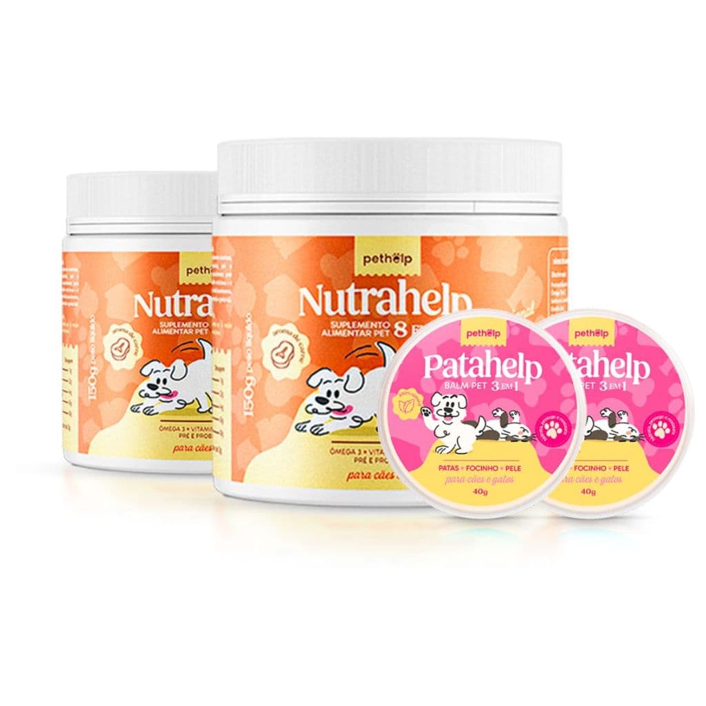 Kit 2 Patahelp E 2 Nutrahelp Cuidados Para Pets