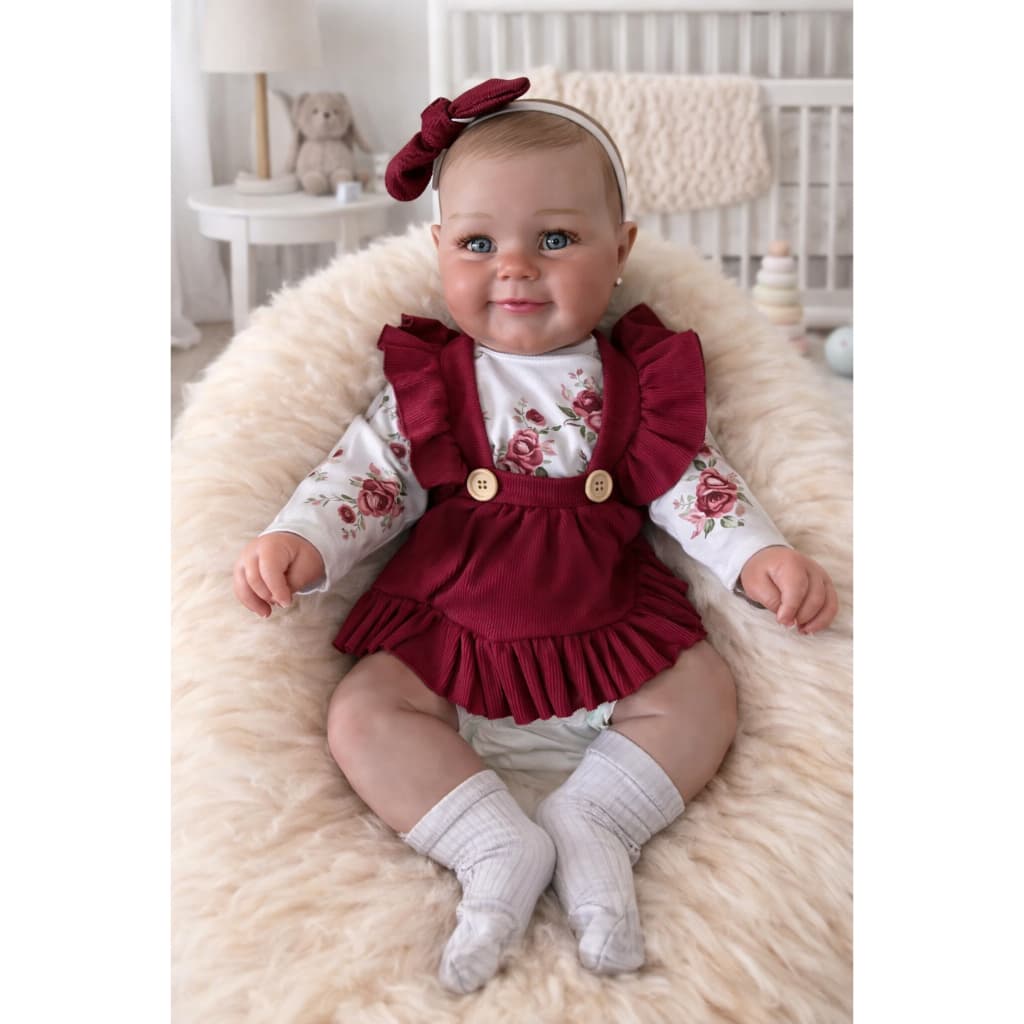 Boneca Bebê Reborn Pintura Realista Corpo de Silicone 50cm Mundo Kids