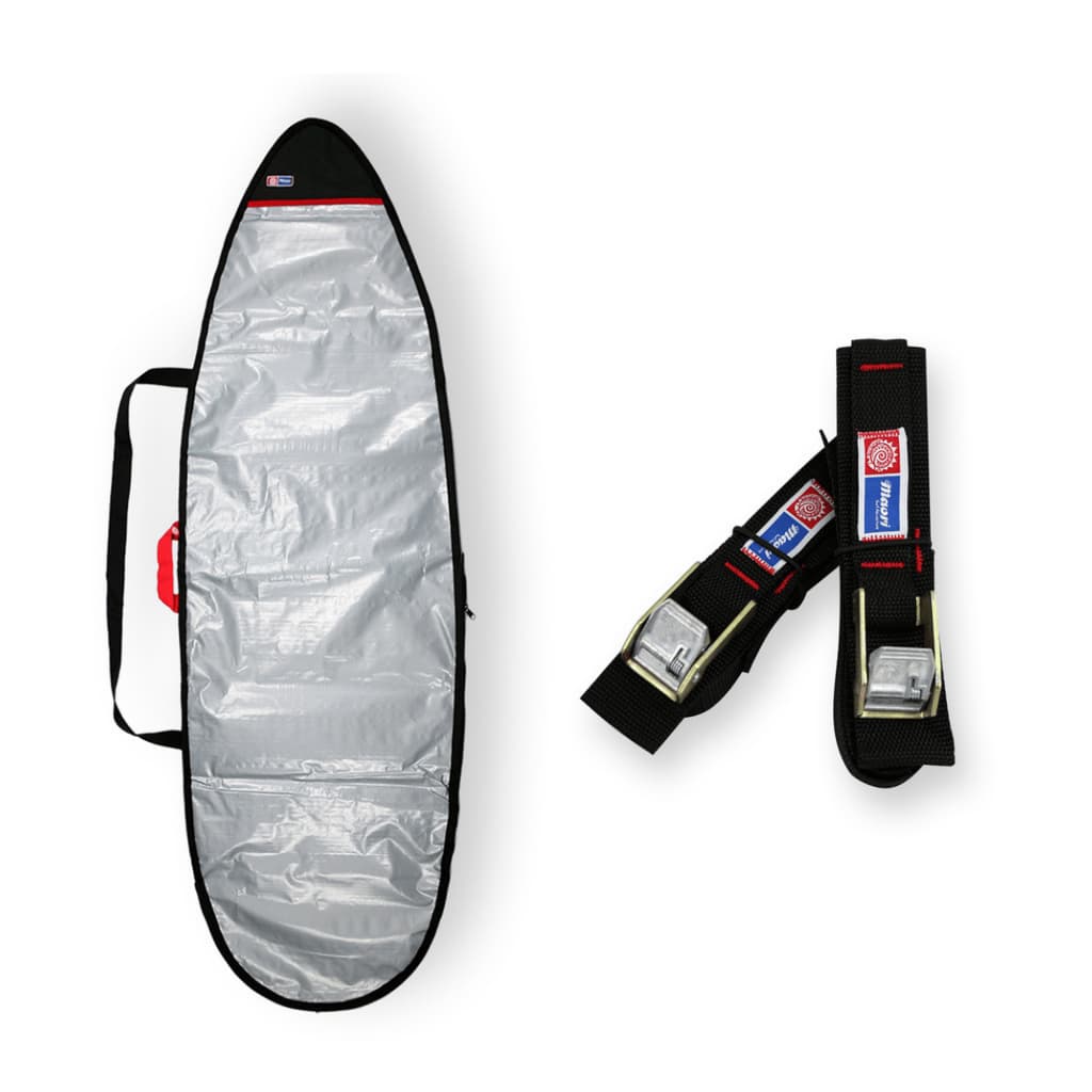 Capa Prancha Surf Refletiva Acolchoada 5'8 A 5'11 + Fita Rack 5m