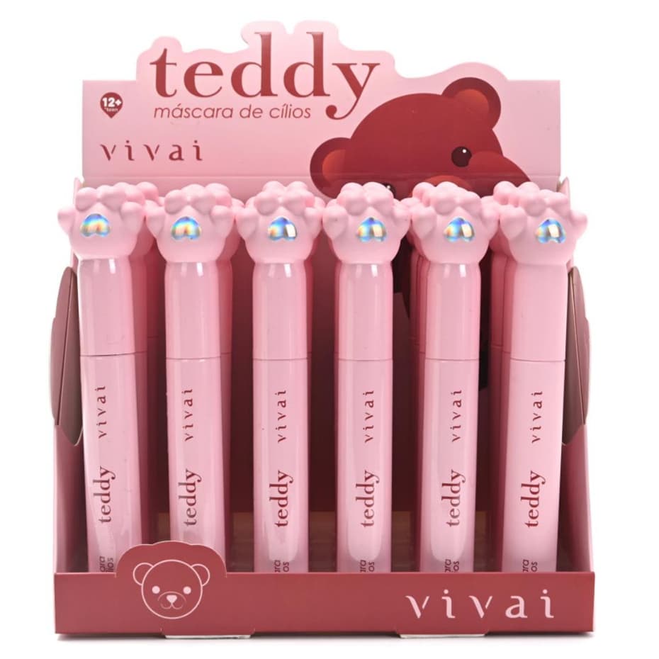 Máscara de Cílios Teddy Ultra Volume Vivai - Volume Intenso e Curvatura Duradoura