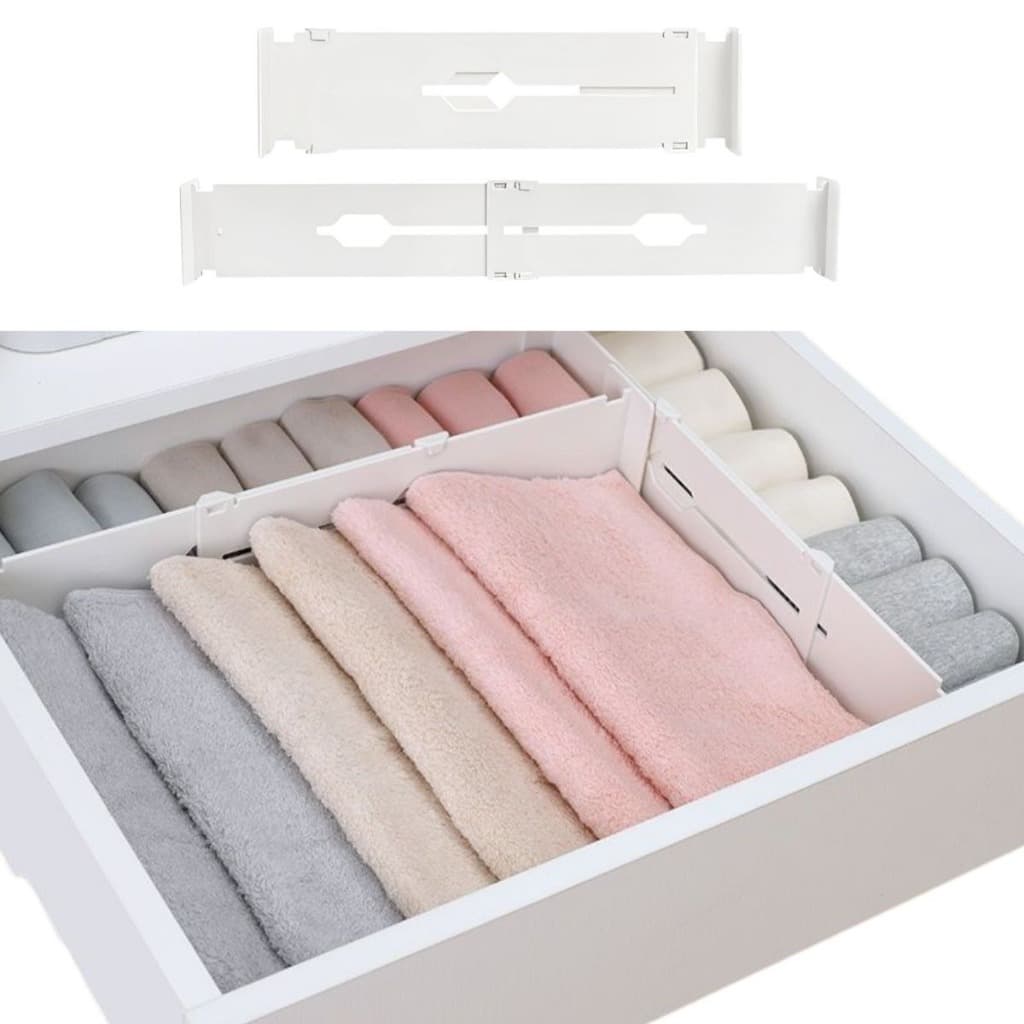 Kit 4 Organizador Divisória De Gavetas Ajustável Branco Marca Topen Home