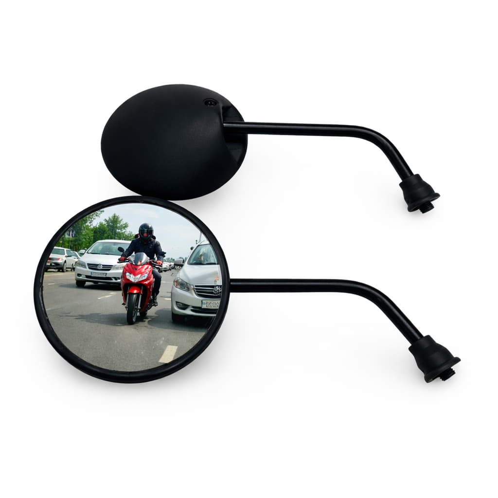 Par Espelho Retrovisor Honda Biz 100 Preto Redondo Moto Universal Rosca honda