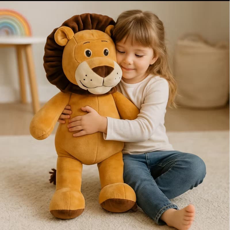 Pelúcia Safari Gigante Almofada Animais Da Selva 50cm Ideal Para Presente Abraçar Inseparável Decoração