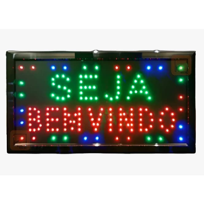 Placa Painel Letreiro Led Luminoso Seja Bem Vindo -220volts
