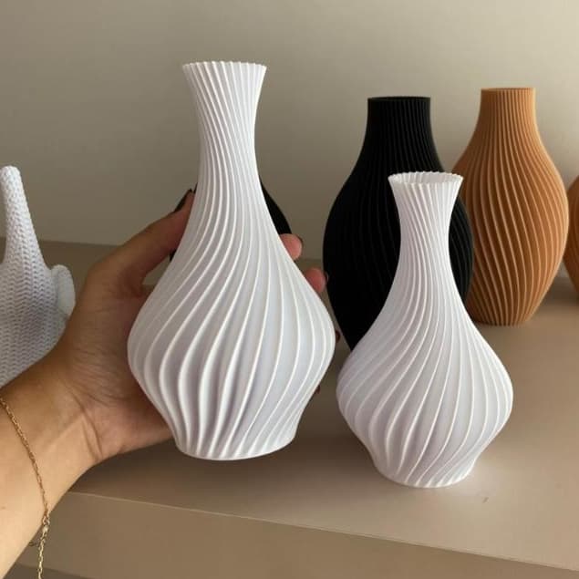 Kit com 2 Vasos em Espiral - Decorativos & Modernos para Sala, Casa e Escritório - Várias Cores