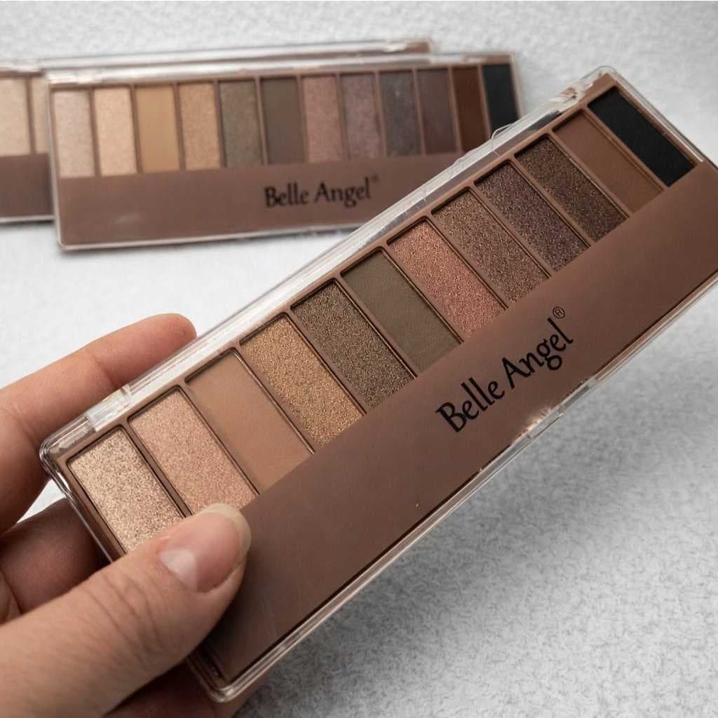 Paleta de Sombras Belle Angel 12 Cores Nude Matte e Brilho Profissional