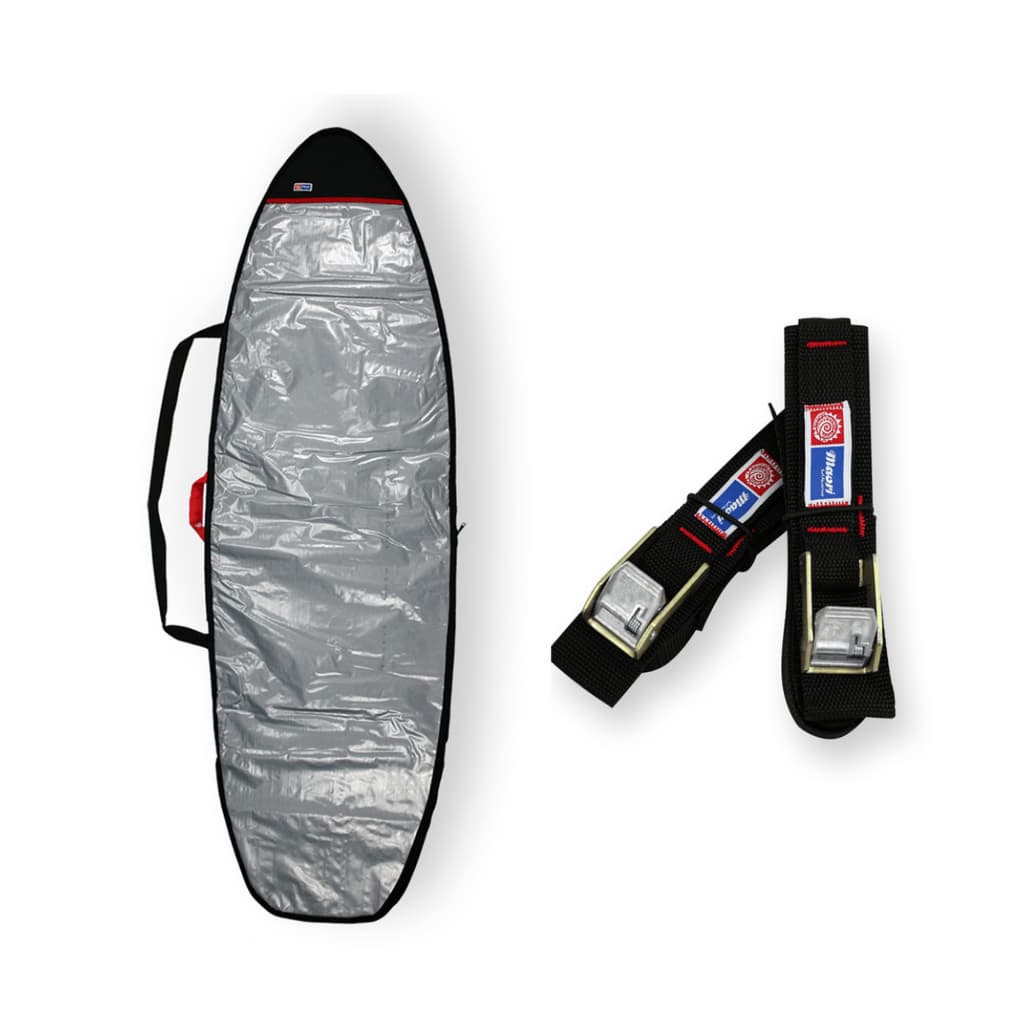 Capa Prancha Fish Refletiva Acolchoada 6'4 A 6'7 + Fita Rack 5m