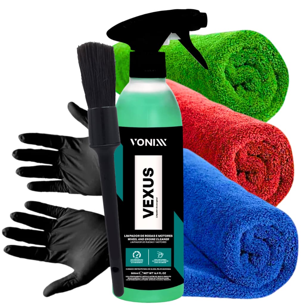 Vexus 500 ml Limpador De Motor E Rodas Desengraxante Alcalino Vonixx + Aplicador Pincel E Brindes