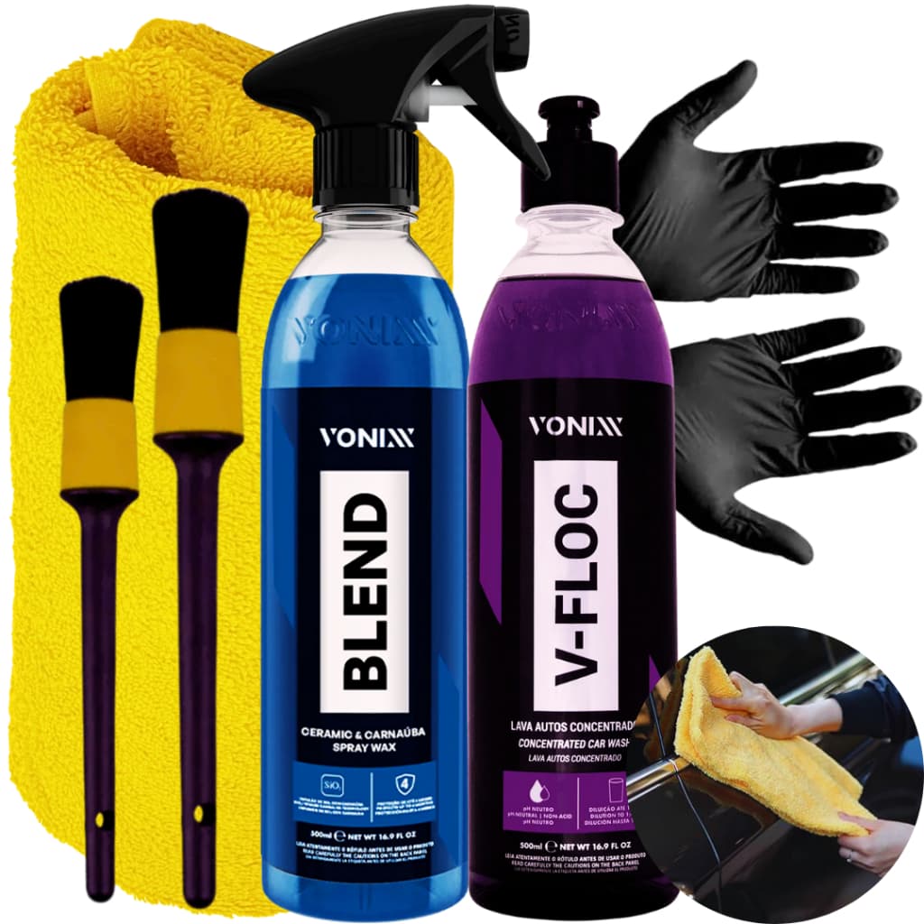 CERA AUTOMOTIVA DE CARNAÚBA LÍQUIDA BLEND SPRAY SÍLICA VONIXX 500ML