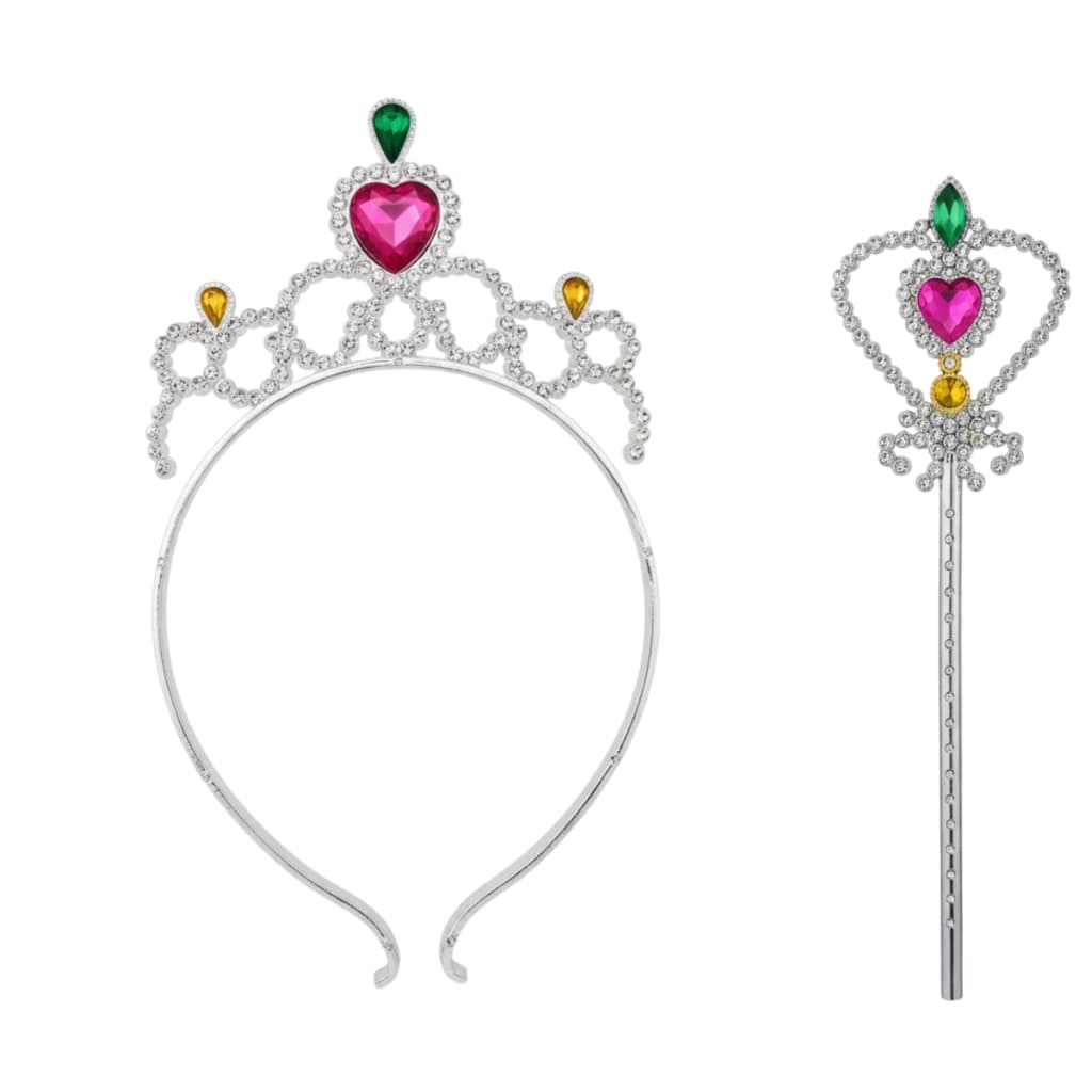 Tiara Coroa Com Varinha Love Para Festas E Fantasias Prateado