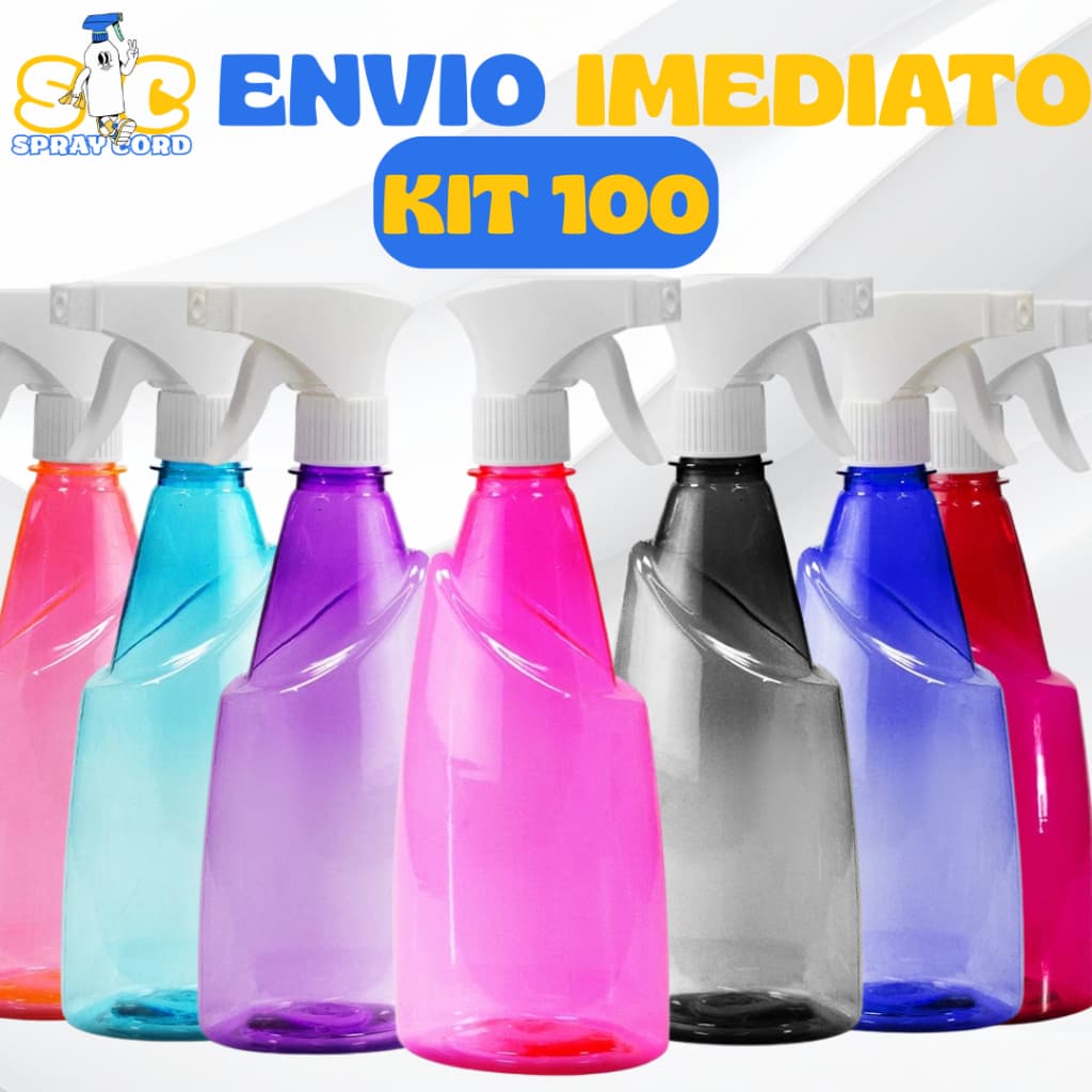 Kit 100 - Borrifador Oval - Spray - 550ml – Prático - Resistente - Cabelo - Jardim - Pulverizador