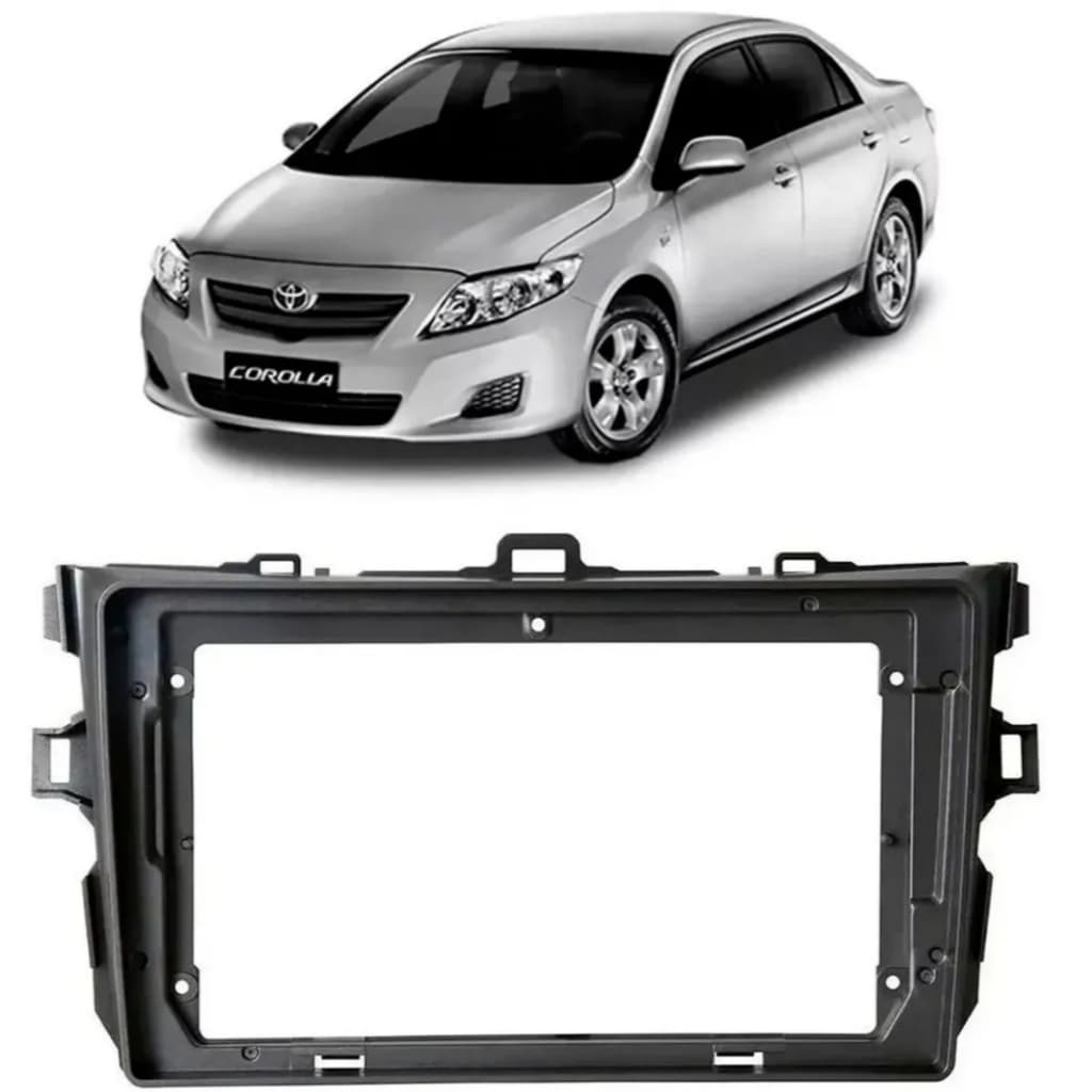 Moldura Toyota Corolla 2008 A 2013 9 Polegadas 2 Din Grafite