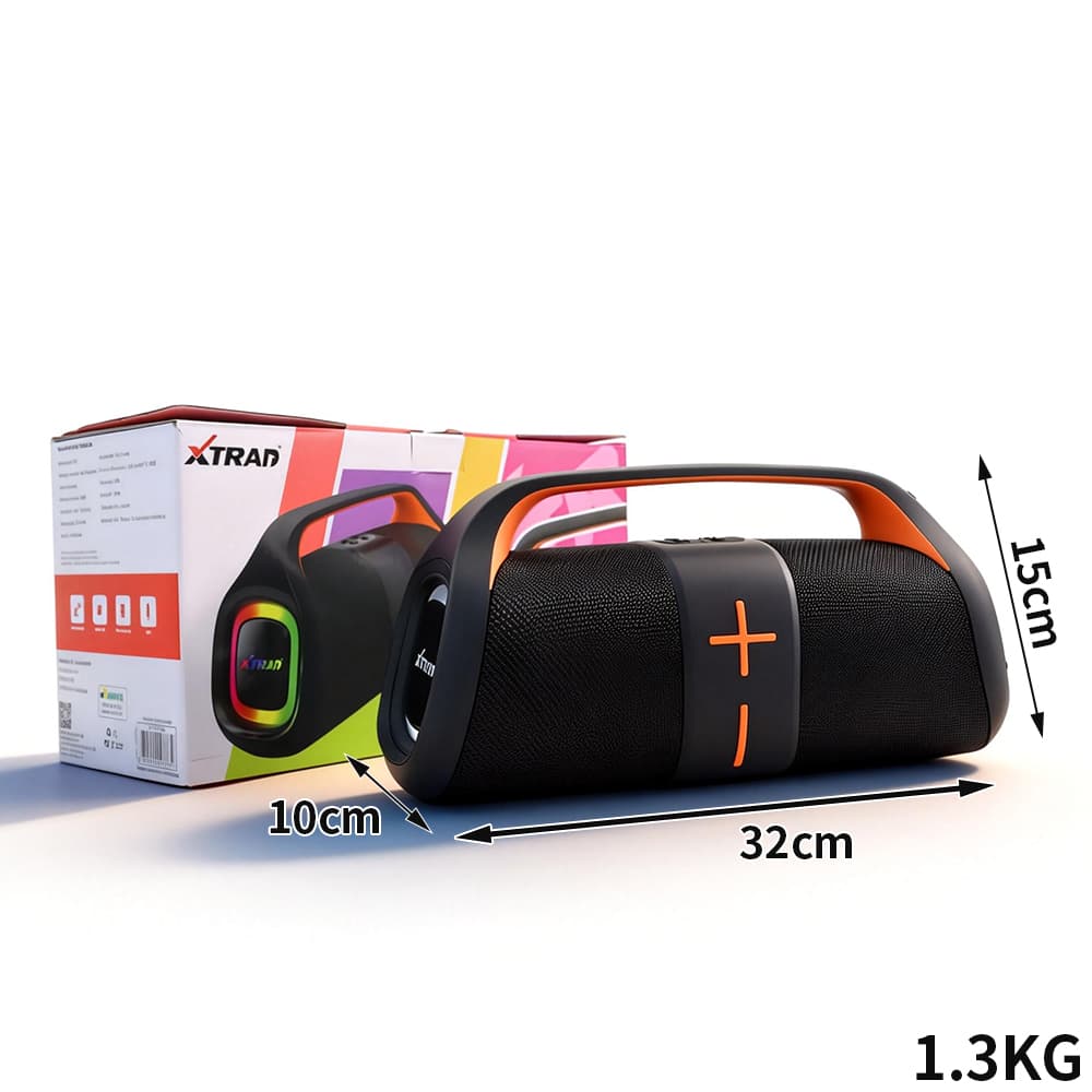 Caixa de Som Bluetooth 5.0 com Alça a Prova D'agua 2 Alto Falantes 3600mAh 40W