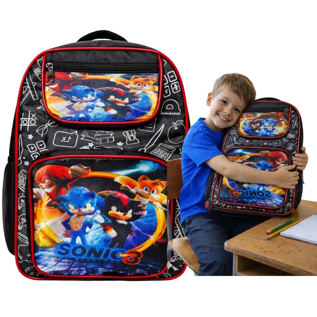 Mochila Infantil Sonic Escolar Tails Personagem Voltas Aulas