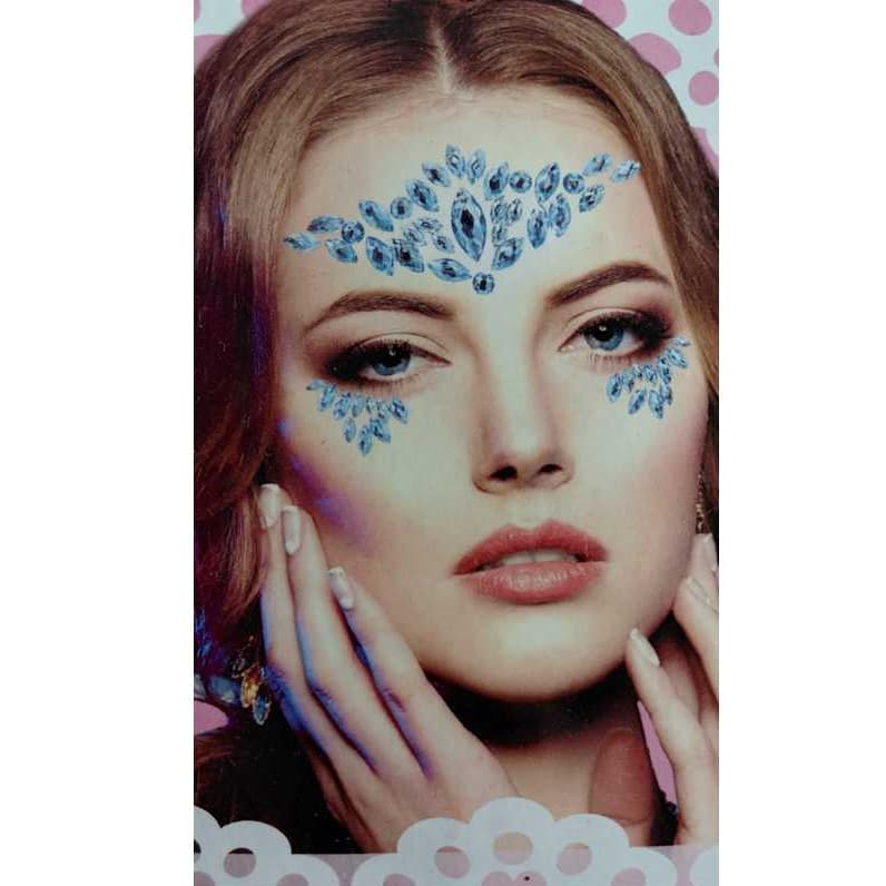 Adesivo facial 3D Brilho Strass Colorido para o Carnaval, festas e eventos