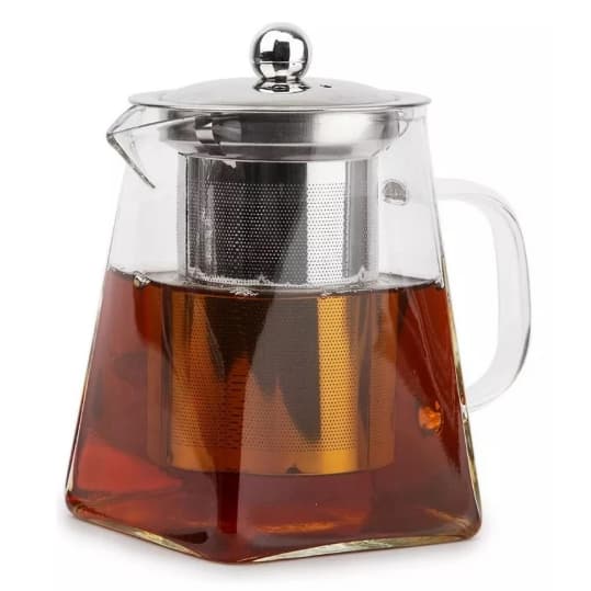 Chaleira de Vidro Borossilicato com Infusor em Aço Inox 550ml Mori
