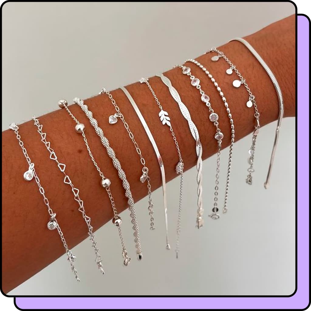 Pulseira Prata 925 Pulseiras Feminina