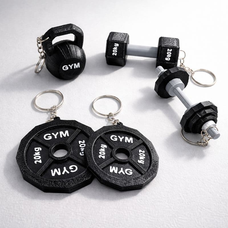 Kit 5 Chaveiros Pesos Academia CrossFit GYM Musculação