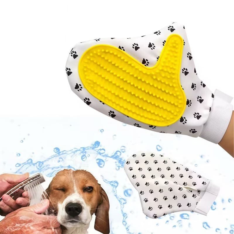 Kit 2 Luva Massageadora para Banho Pet – Remove Pelos, Limpeza Profunda e Massagem