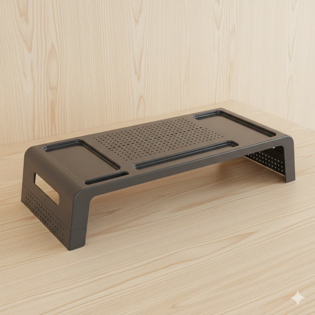 Suporte Para Monitor E Notebook Preto - 3 Ajustes Altura