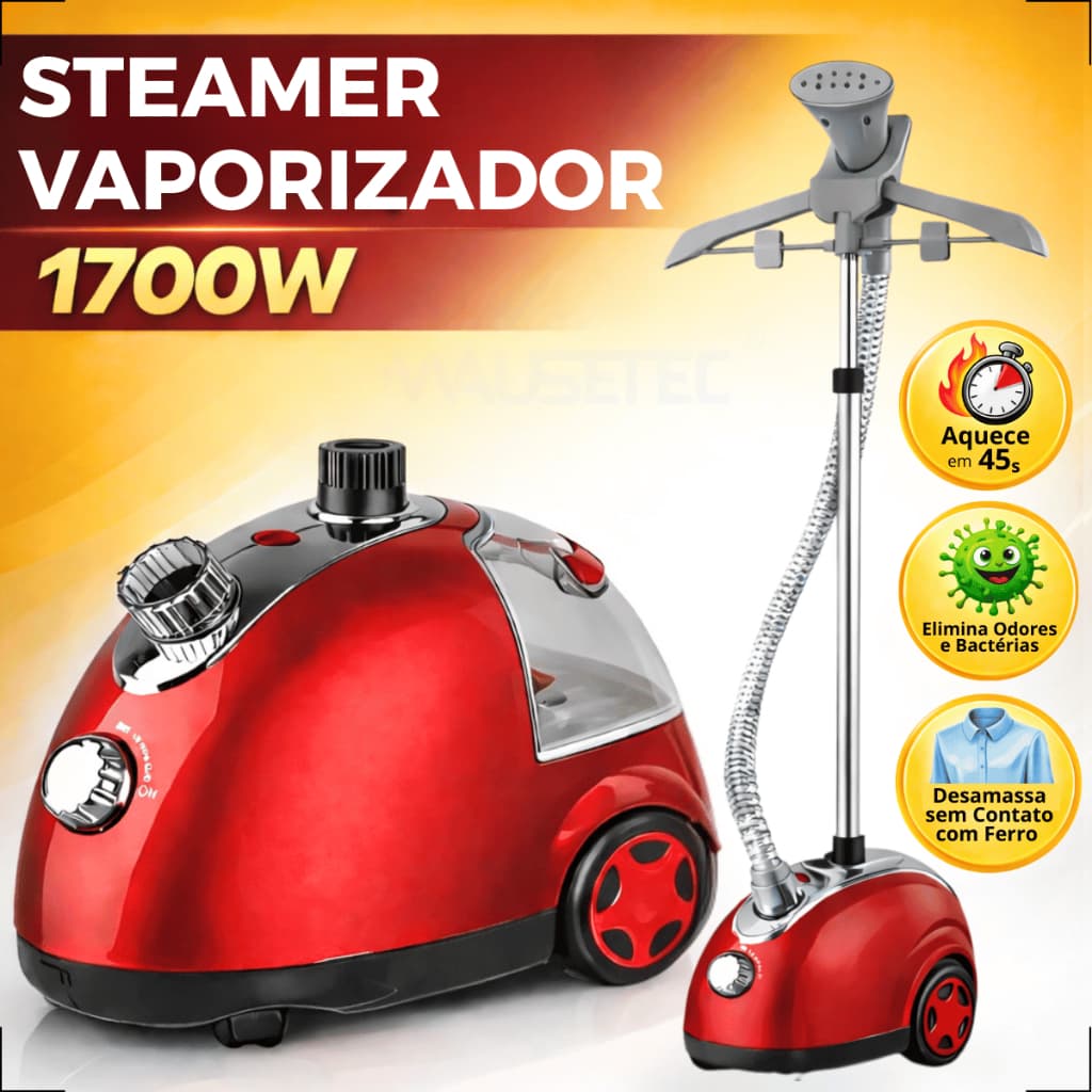 Vaporizador Steamer Profissional para Roupas 1,3L Uso Industrial Vapor Contínuo Alta Capacidade
