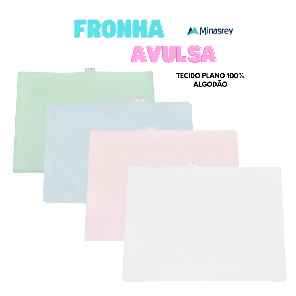 Fronha Lisa Infantil 100% Algodão Minasrey 28x40cm Para Travesseiro Berço Bebê Menino Menina
