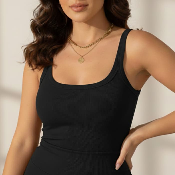 Blusa Regata Canelada Premium Básica Elegante Moda Feminina